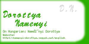 dorottya namenyi business card